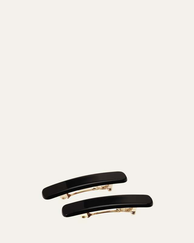 Mini Classic Rectangle Barrettes, Set of 2